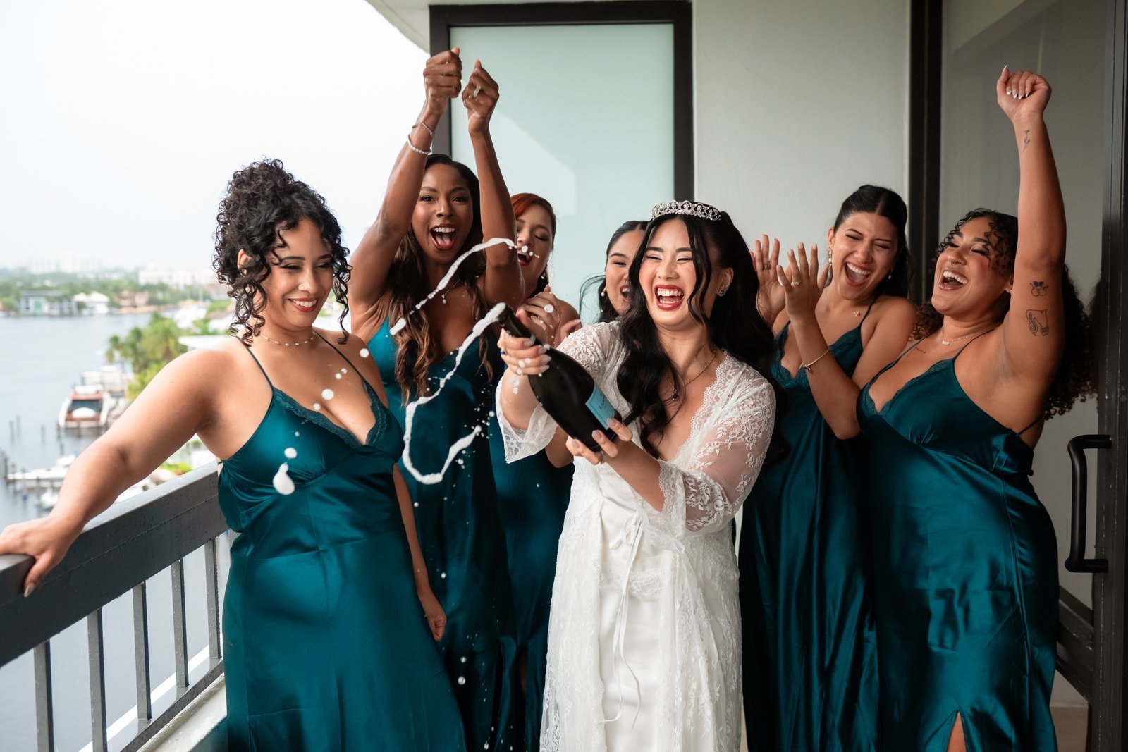 Clarisse celebrating with her bridesmaids — Fernando and Clarisse wedding film