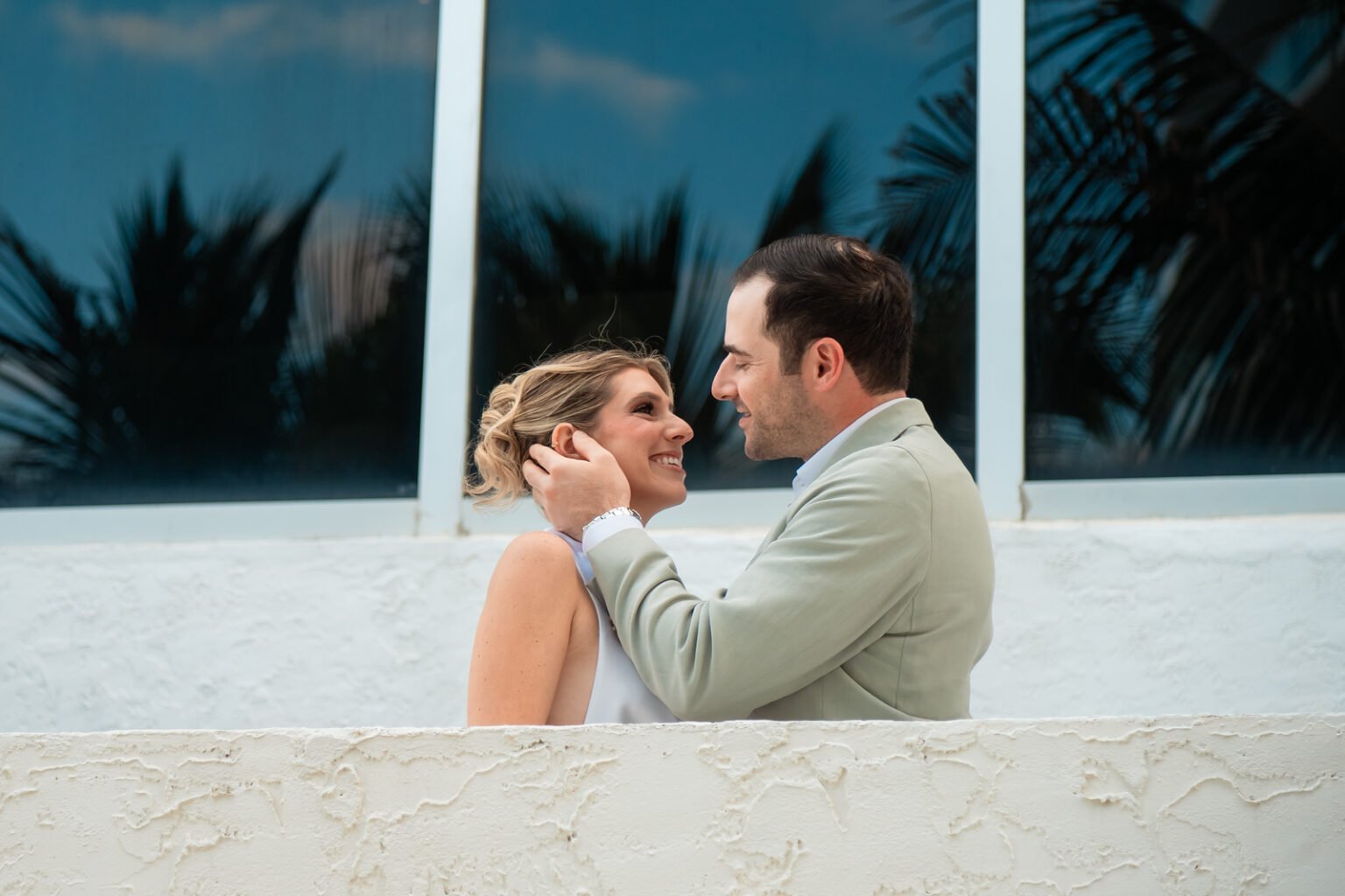 Hannah and Max during their oceanfront rehearsal dinner in South Florida