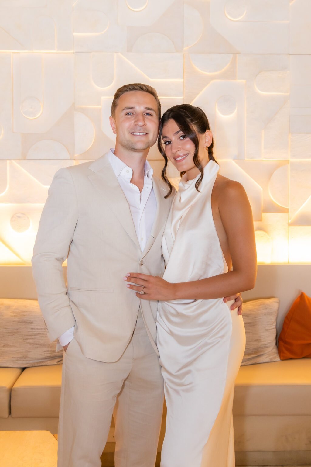 Saffron and Andrew rehearsal dinner portrait in South Florida