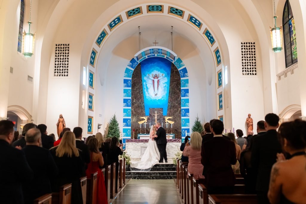 Saint Anthony Catholic Church wedding ceremony — Taylor & Brian